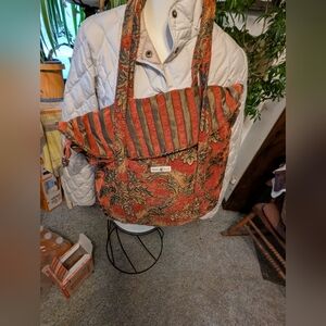 Exc Isabella's Journey Autumn Shades Soft Velvety Carpet Tote Bag Large & Roomy